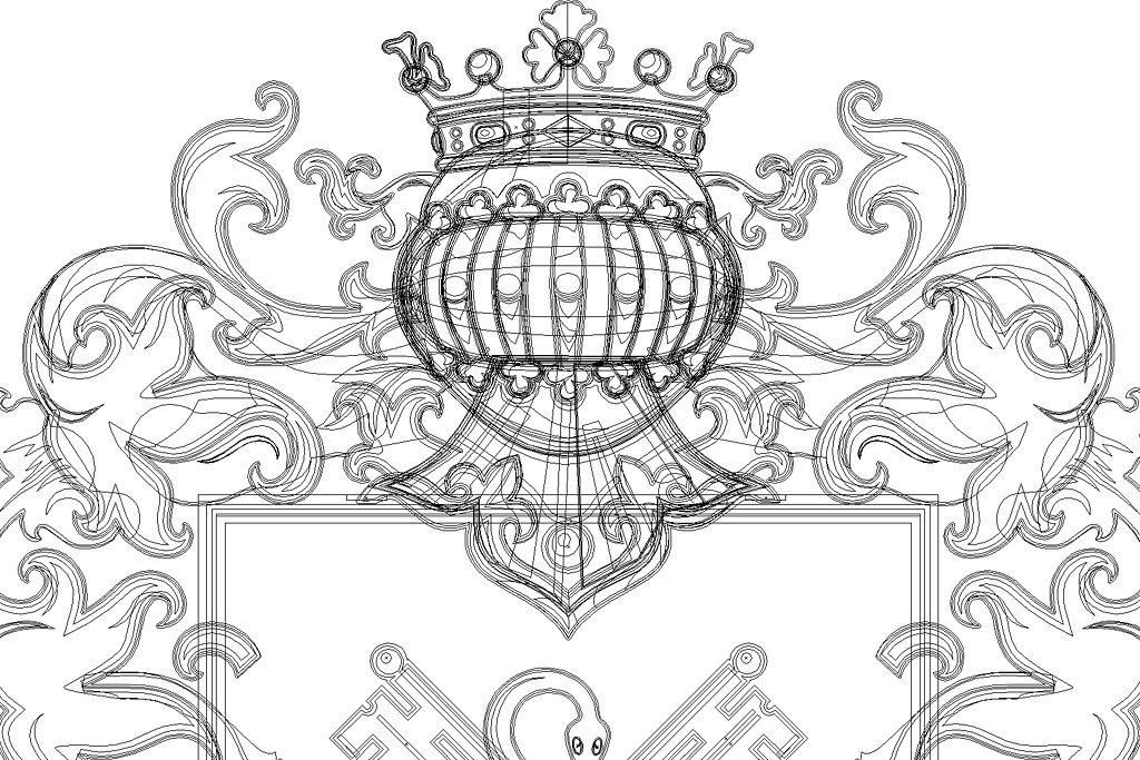 Closeup Coat of Arms Design Process