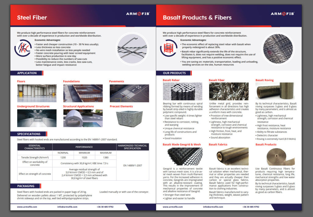 Armofib Company Brochure Design Page 2