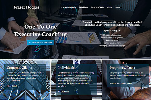 Website design screenshot
