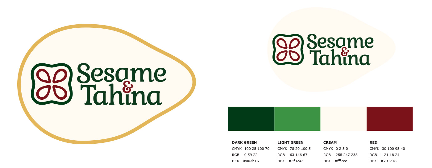 Sesame & Tahina:Identity Branding Logo Colors