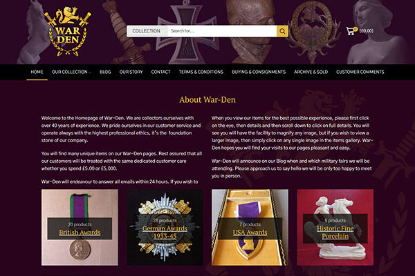 War Den Website Design Screenshot