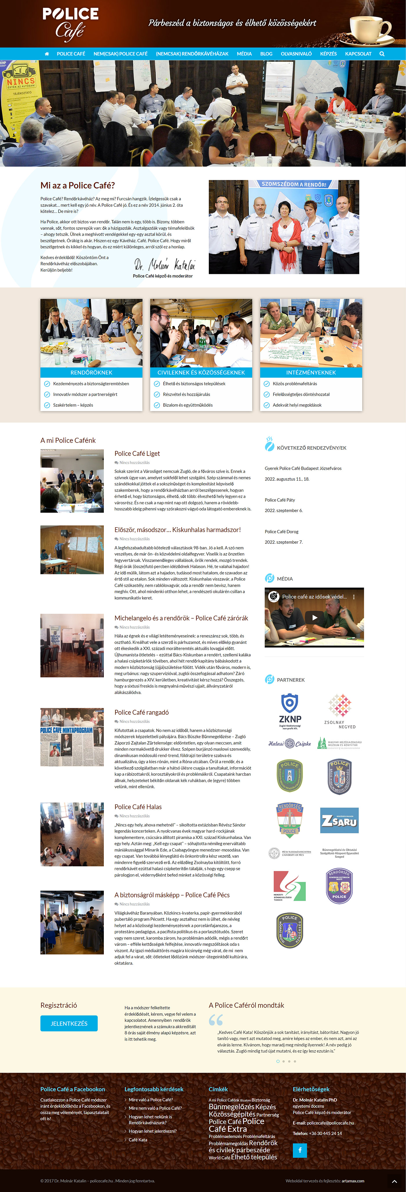 Police Café Website Design Screenshot